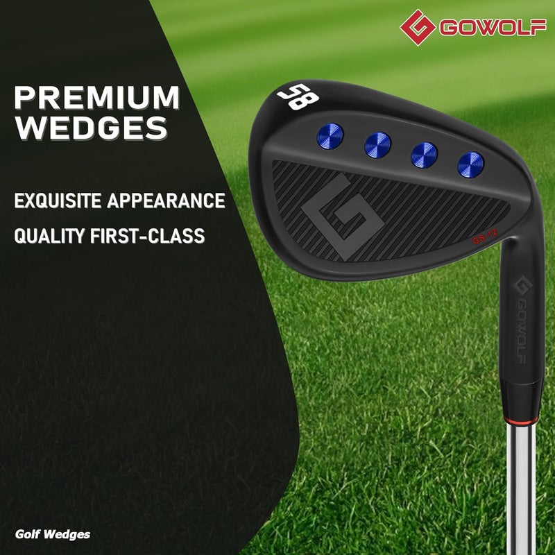 Gowolf Premium Forged Full Face Golf Wedges 50/52/54/56/58/60/69 Degree Individual or Set for Men, Right Hand Gap Wedge Sand Wedge Lob Wedge, Golf Clubs CNC Milled Face for More Spin - Great Golf Gift - Image 2